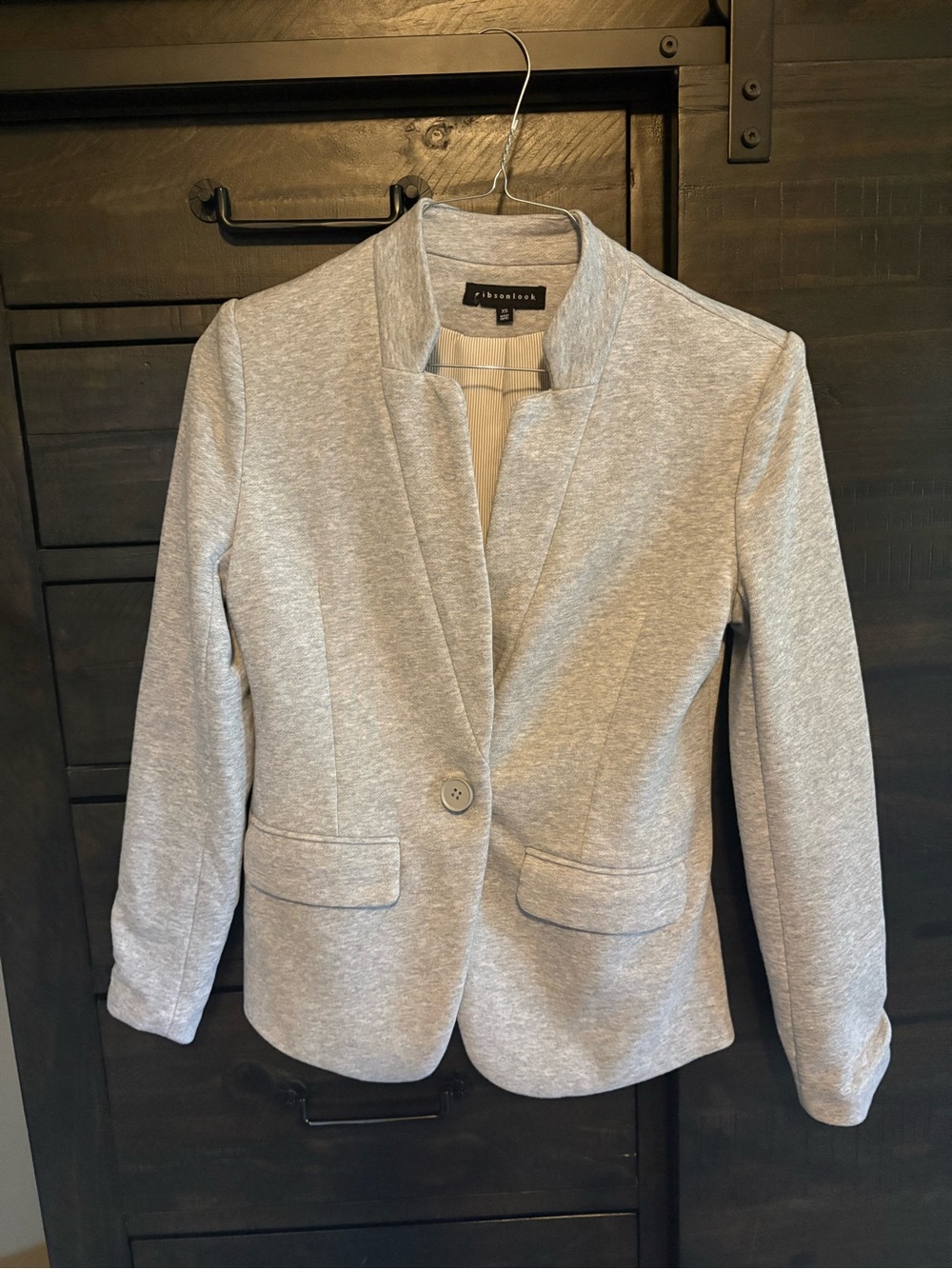 Gibson Light Heather Gray Women's Knit Blazer